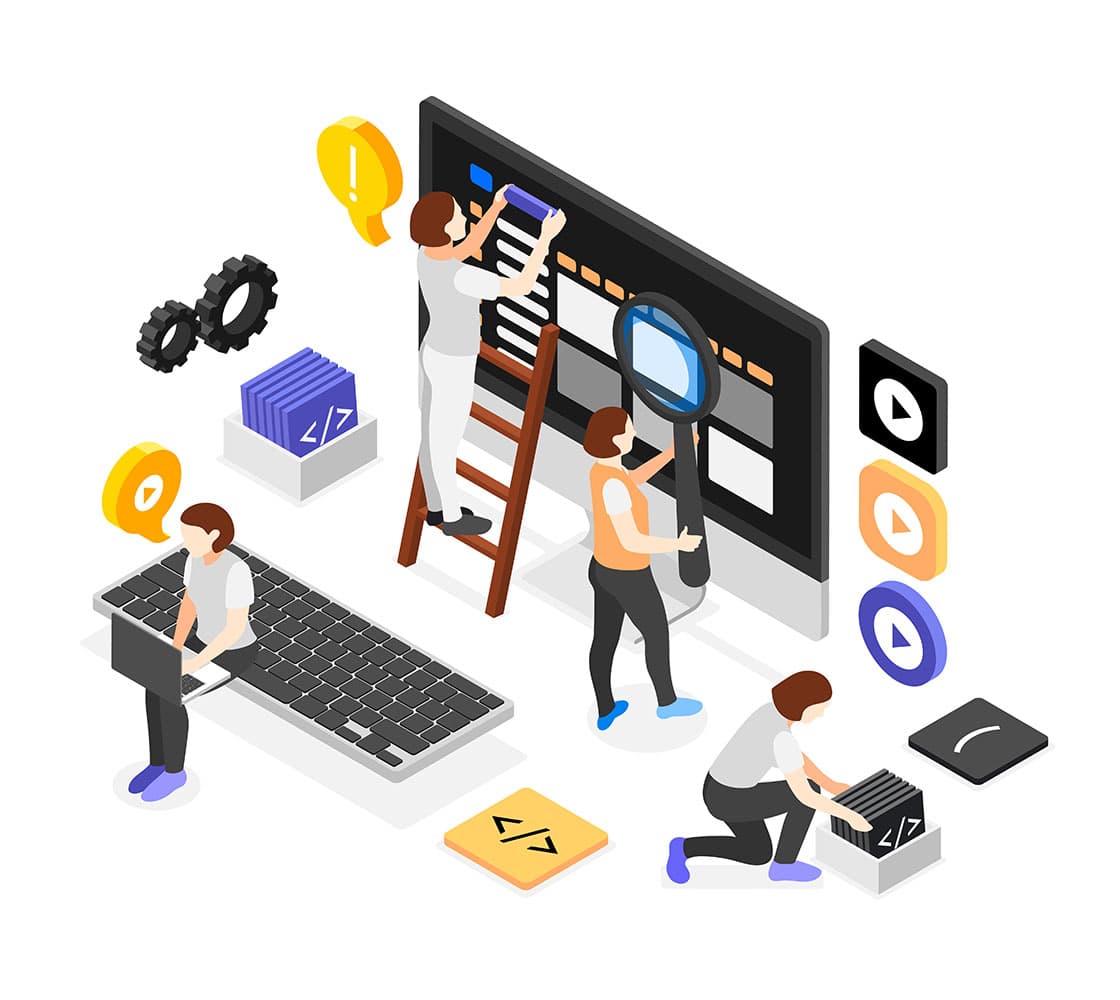 Laser Web Maker - Professional Web Development Services Web development team working on modern website design and development at Laser Web Maker